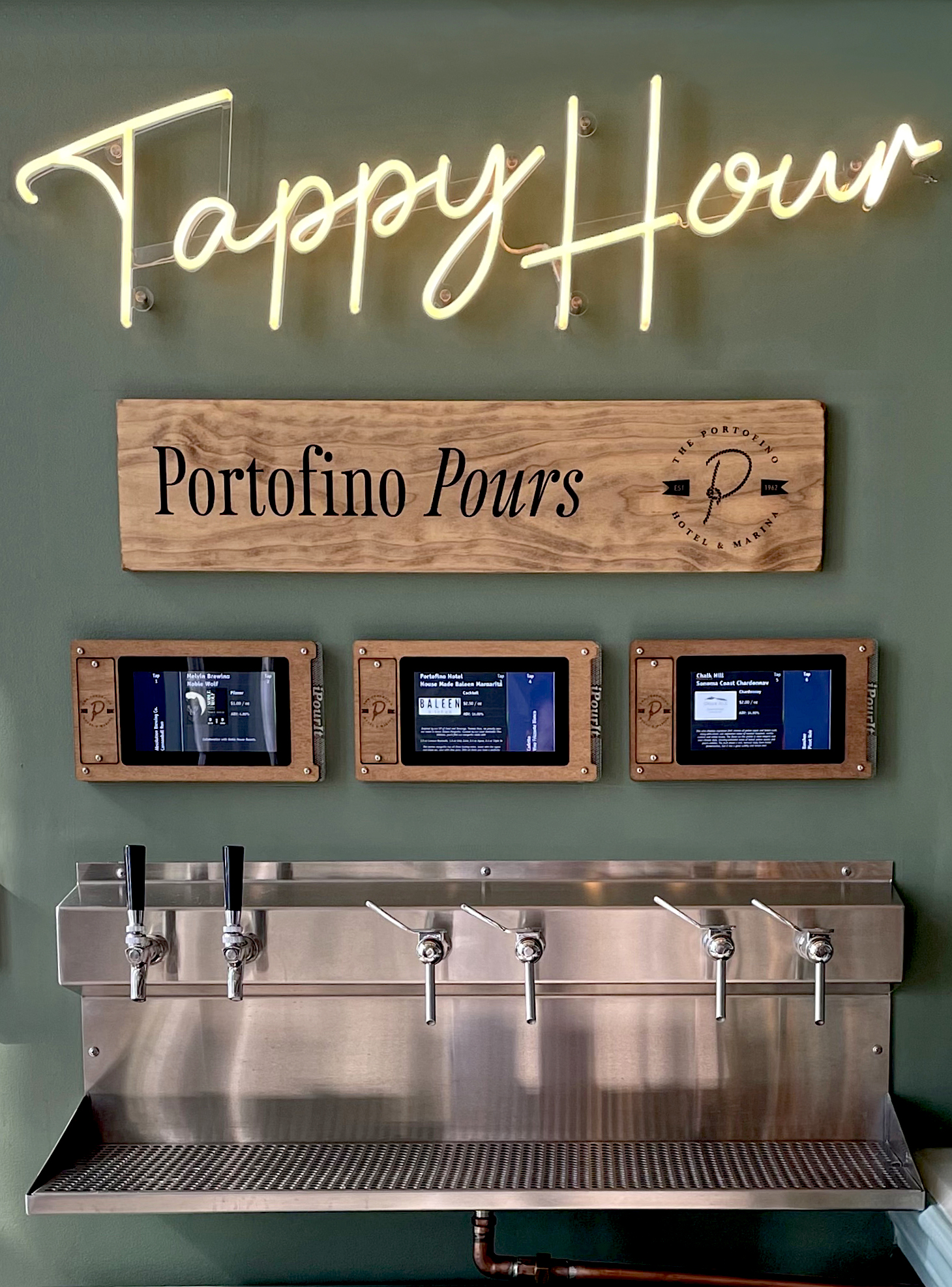 The Portofino Hotel & Marina Debuts Self-Pour Taps-Wall - The Hotel Guide